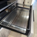 HOB TRAY GLASS SIDED STEEL BOTTOM GREY -WELLMAX