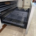 CUTLERY ORGANIZER HOB TRAY GLASS SIDED STEEL BOTTOM GREY -WELLMAX
