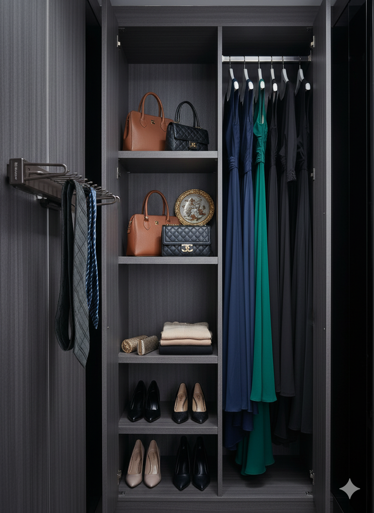 SIDE MOUNTED TIE/ CLOTH/ SCARF RACK -UNIHOPPER