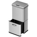 EKO Eco-Logical Sensor Dust-Bin 50L | 2 in 1 Lid Plus Drawer Compartment for Home & Office (32+18L) Stainless Steel | EK9336MMT-32L+18L