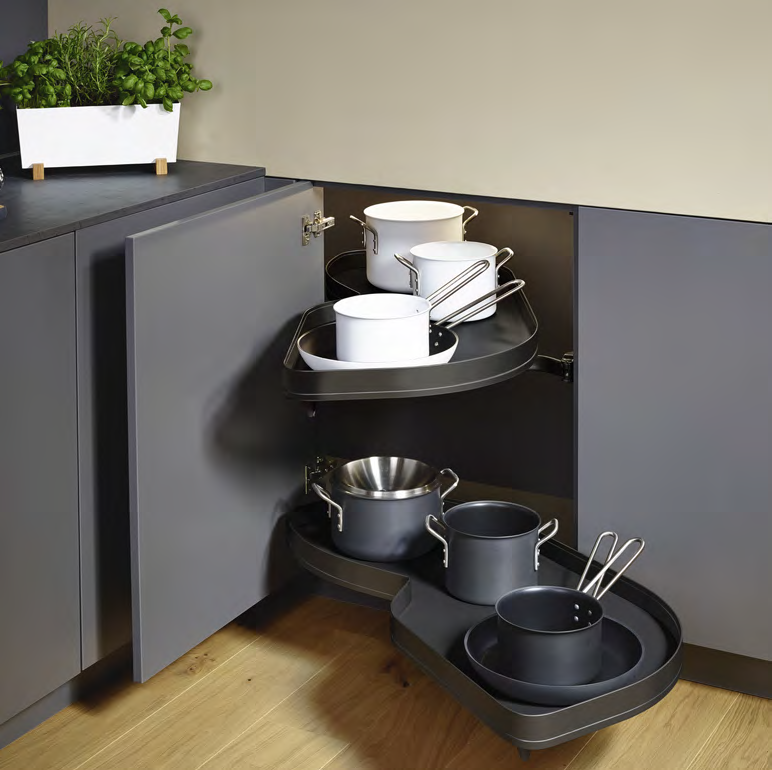 [70205711-01] LEMANS ANTHRACITE CORNER TRAY -KESSEBOHMER (Left)