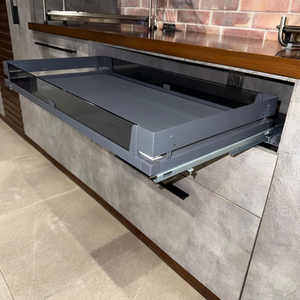 GREY INNER HOB TRAY GLASS FRONTED 007 -WELLMAX