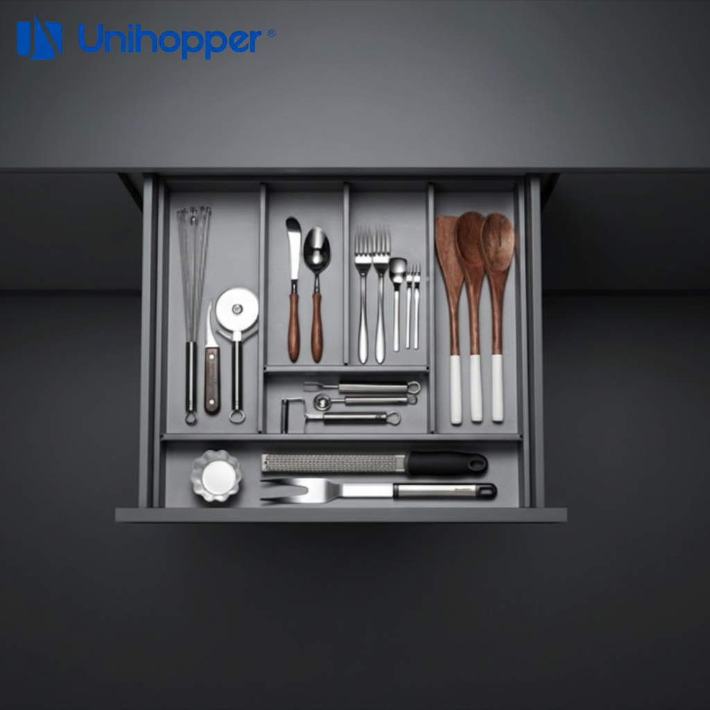 [71206051-01] ALUMINIUM CUTLERY ORGANIZER DIVIDER- UNIHOPPER (600mm)