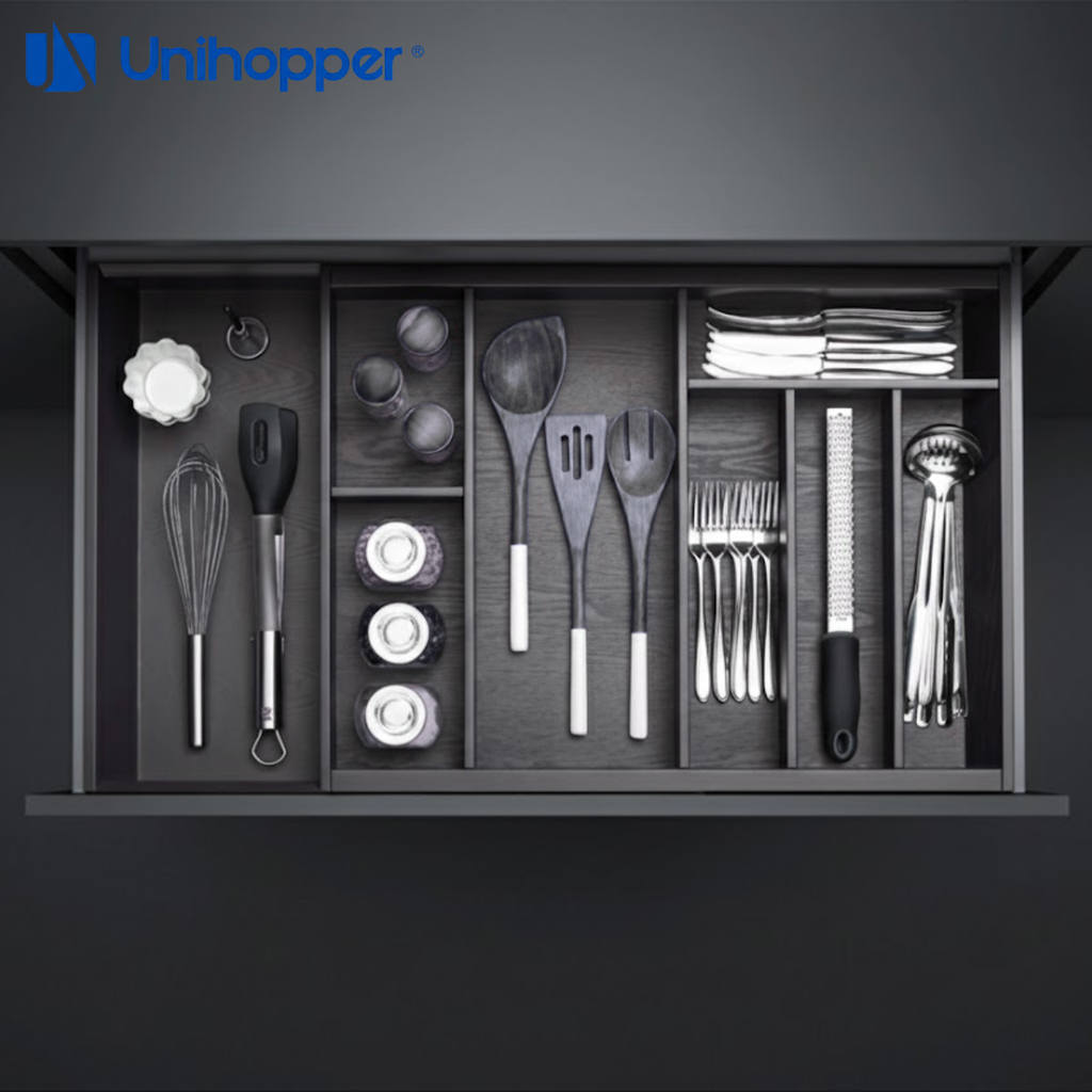 WOOD CUTLERY ORGANIZER DIVIDER- UNIHOPPER