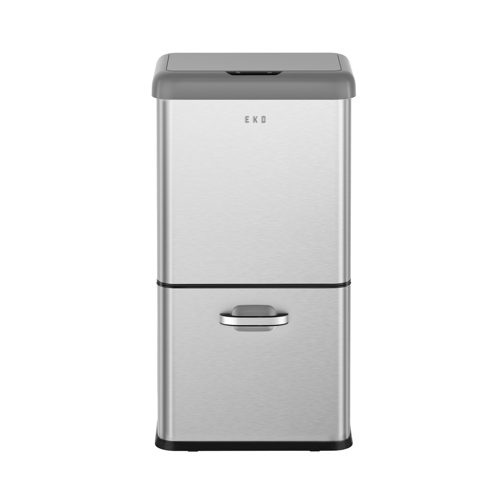 [71006131] EKO Eco-Logical Sensor Dust-Bin 50L | 2 in 1 Lid Plus Drawer Compartment for Home & Office (32+18L) Stainless Steel | EK9336MMT-32L+18L