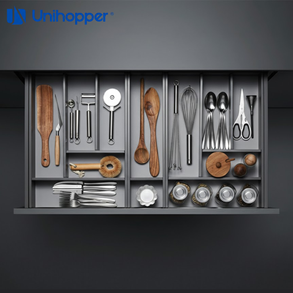 ALUMINIUM CUTLERY ORGANIZER DIVIDER- UNIHOPPER | Building Hardware Online