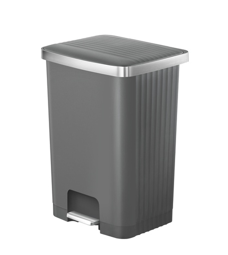 [71006128] EKO Step-Bin 70L with Soft-Close | Durable, Heavy-Duty Bin for Home and Office (Grey) | EK6388-70L